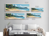 Koggala, Sri Lanka Panoramic Print, Vacation Gift, Sri Lanka Wall Art, Beach Painting, Beach Decor, Large Wall Art, Wood Frame Art