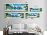 Koh Phi Phi, Thailand Panoramic Beach Print, Vacation Gift, Thailand Wall Art, Beach Painting, Beach Decor, Beach Painting