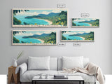 Koh Rong Samloen, Cambodia Panoramic Beach Print, Vacation Gift, Cambodia Wall Art, Framed Canvas Print, Framed Beach Painting