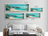 Koukounaries Beach, Greece Panoramic Print, Vacation Gift, Greece Wall Art, Beach Painting, Beach Decor, Large Wall Art, Wood Frame Art