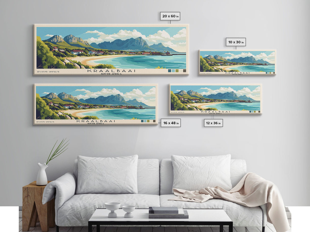 Kraalbaai, South Africa Panoramic Beach Print, Vacation Gift, South Africa Wall Art, Framed Canvas Print, Framed Beach Painting