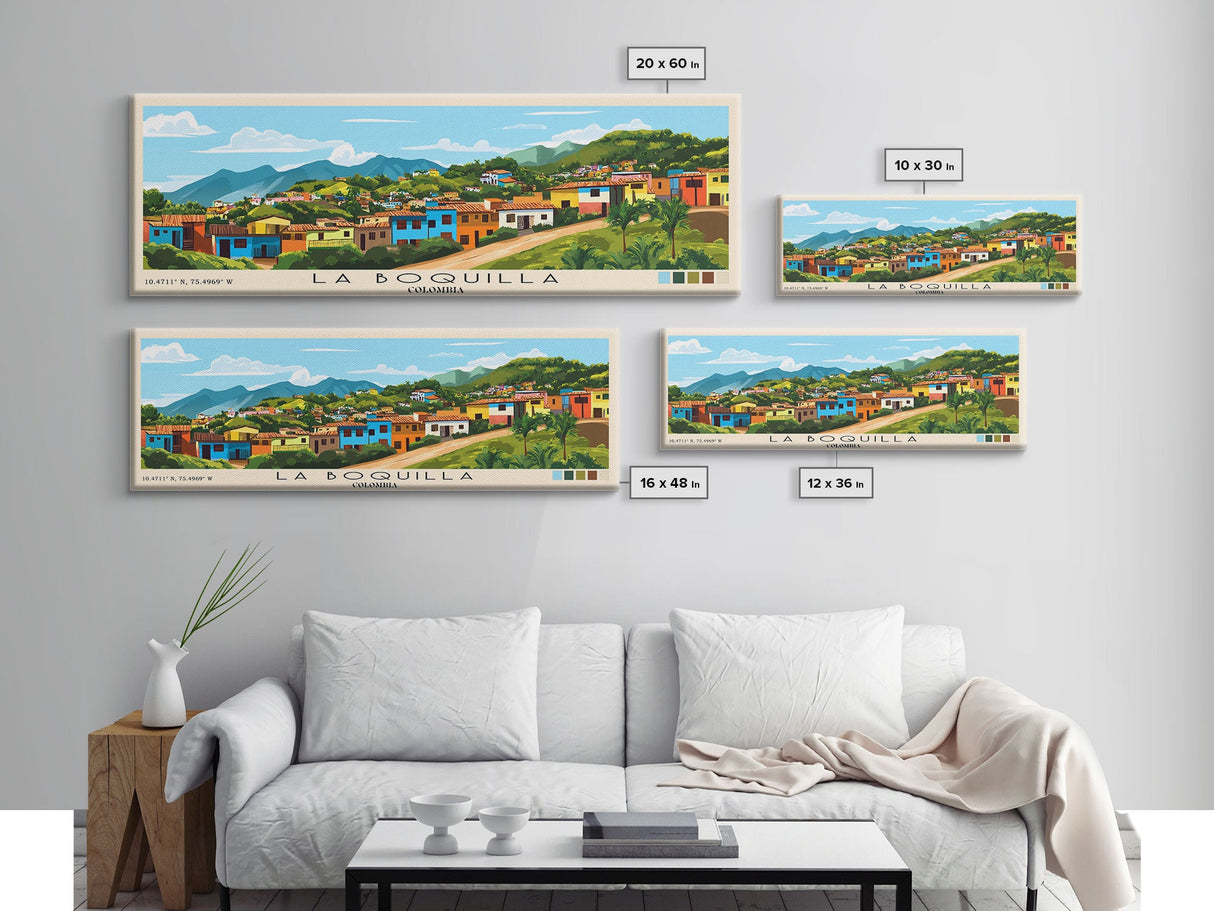 La Boquilla, Colombia Panoramic Print, Vacation Gift, Colombia Wall Art, Beach Painting, Beach Decor, Beach Or Lakehouse Art