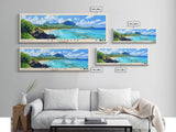 La Cuvette, Mauritius Panoramic Print, Vacation Gift, Mauritius Wall Art, Beach Painting, Beach Decor, Large Wall Art, Wood Frame Art