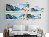 Les Calanques de Cassis, France Panoramic Print, Vacation Gift, France Wall Art, Beach Painting, Beach Decor, Large Wall Art, Wood Frame Art