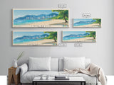 Lido Beach, Hong Kong Panoramic Print, Vacation Gift, Hong Kong Wall Art, Beach Painting, Beach Decor, Beach Or Lakehouse Art