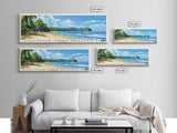 Little Corn beaches, Nicaragua Panoramic Beach Print, Vacation Gift, Nicaragua Wall Art, Framed Canvas Print, Framed Beach Painting