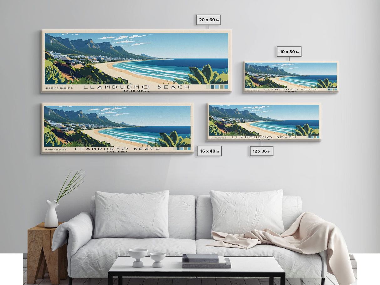 Llandudno Beach, South Africa Panoramic Print, Vacation Gift, South Africa Wall Art, Beach Painting, Beach Decor, Beach Or Lakehouse Art