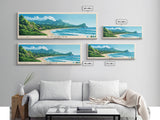 Lombok, Indonesia Panoramic Beach Print, Vacation Gift, Indonesia Wall Art, Framed Canvas Print, Framed Beach Painting