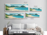 Long Bay, Saint-Martin Panoramic Print, Vacation Gift, Saint-Martin Wall Art, Beach Painting, Beach Decor, Beach Or Lakehouse Art