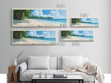 Long Set Beach, Cambodia Panoramic Print, Vacation Gift, Cambodia Wall Art, Beach Painting, Beach Decor, Large Wall Art, Wood Frame Art