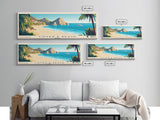 Lover’s Beach, Mexico Panoramic Beach Print, Vacation Gift, Mexico Wall Art, Framed Canvas Print, Framed Beach Painting