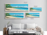 Mammee Bay Beach, Jamaica Panoramic Beach Print, Vacation Gift, Jamaica Wall Art, Beach Painting, Beach Decor, Beach Painting