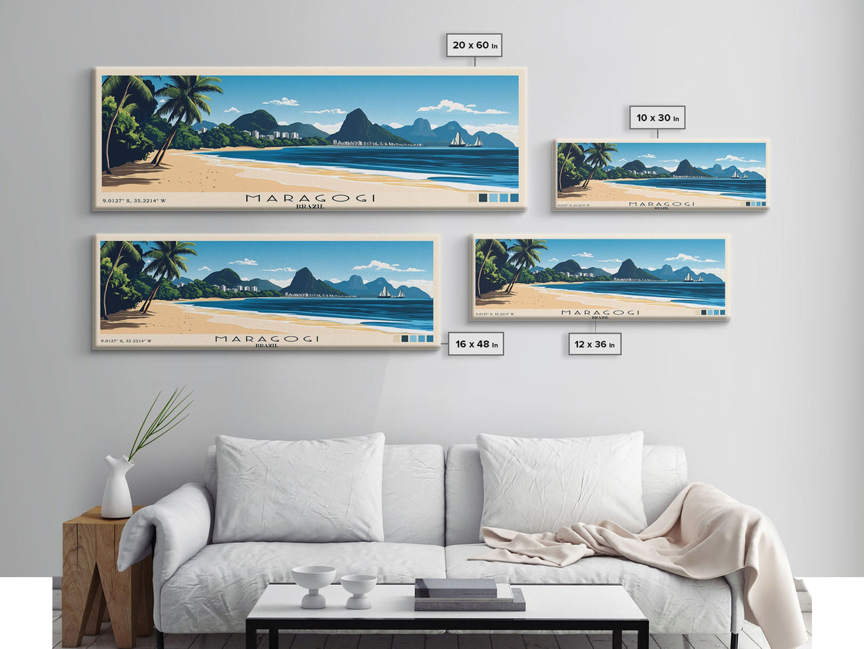 Maragogi, Brazil Panoramic Print, Vacation Gift, Brazil Wall Art, Vacation Wall Art, Vacatation Memories, Beach Decor, Beach Or Lakehouse Art