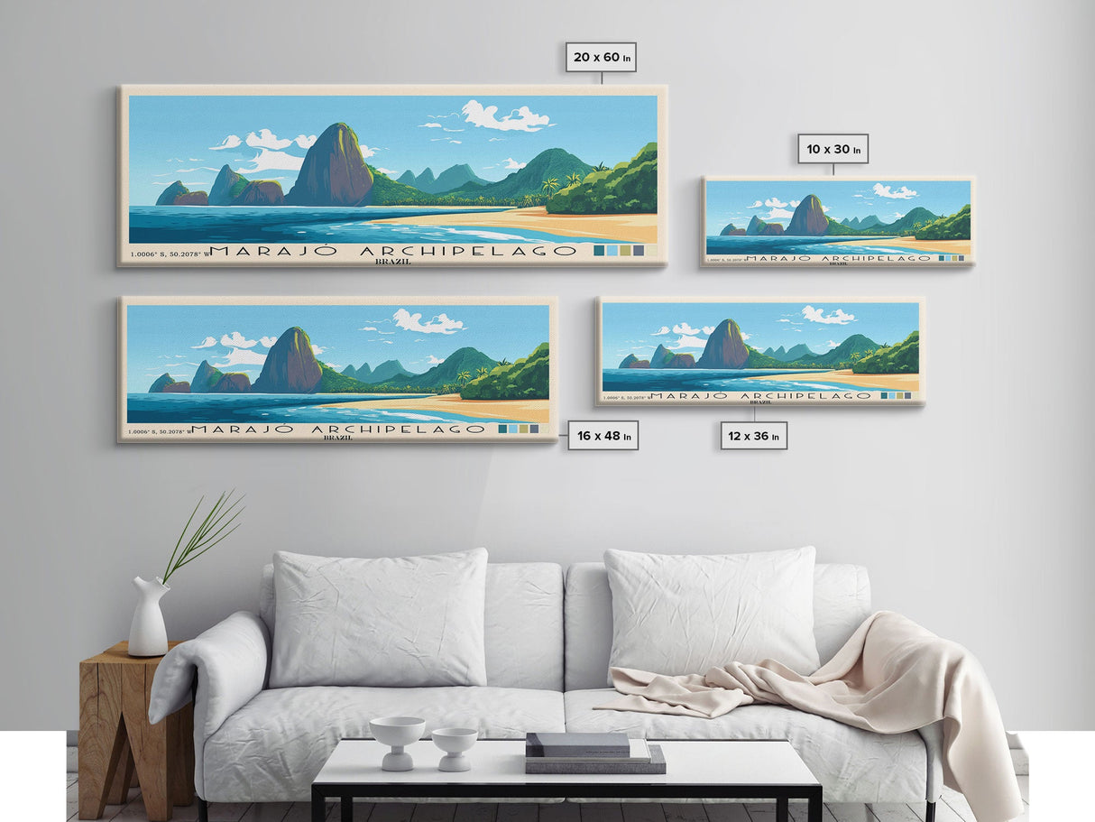 Marajó Archipelago, Brazil Panoramic Print, Vacation Gift, Brazil Wall Art, Beach Painting, Beach Decor, Beach Or Lakehouse Art