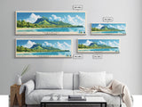 Maupiti, French Polynesia Panoramic Print, Vacation Gift, French Polynesia Wall Art, Beach Painting, Beach Decor, Large Wall Art, Wood Frame Art