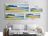 Meleyri Beach, Iceland Panoramic Print, Vacation Gift, Iceland Wall Art, Beach Painting, Beach Decor, Large Wall Art, Wood Frame Art