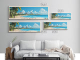 Miami Beach, Barbados Panoramic Print, Vacation Gift, Barbados Wall Art, Vacation Wall Art, Vacatation Memories, Beach Decor, Beach Or Lakehouse Art