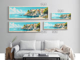 Milo, Greece Panoramic Beach Print, Vacation Gift, Greece Wall Art, Beach Painting, Beach Decor, Beach Painting