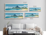 Mont Choisy, Mauritius Panoramic Beach Print, Vacation Gift, Mauritius Wall Art, Framed Canvas Print, Framed Beach Painting