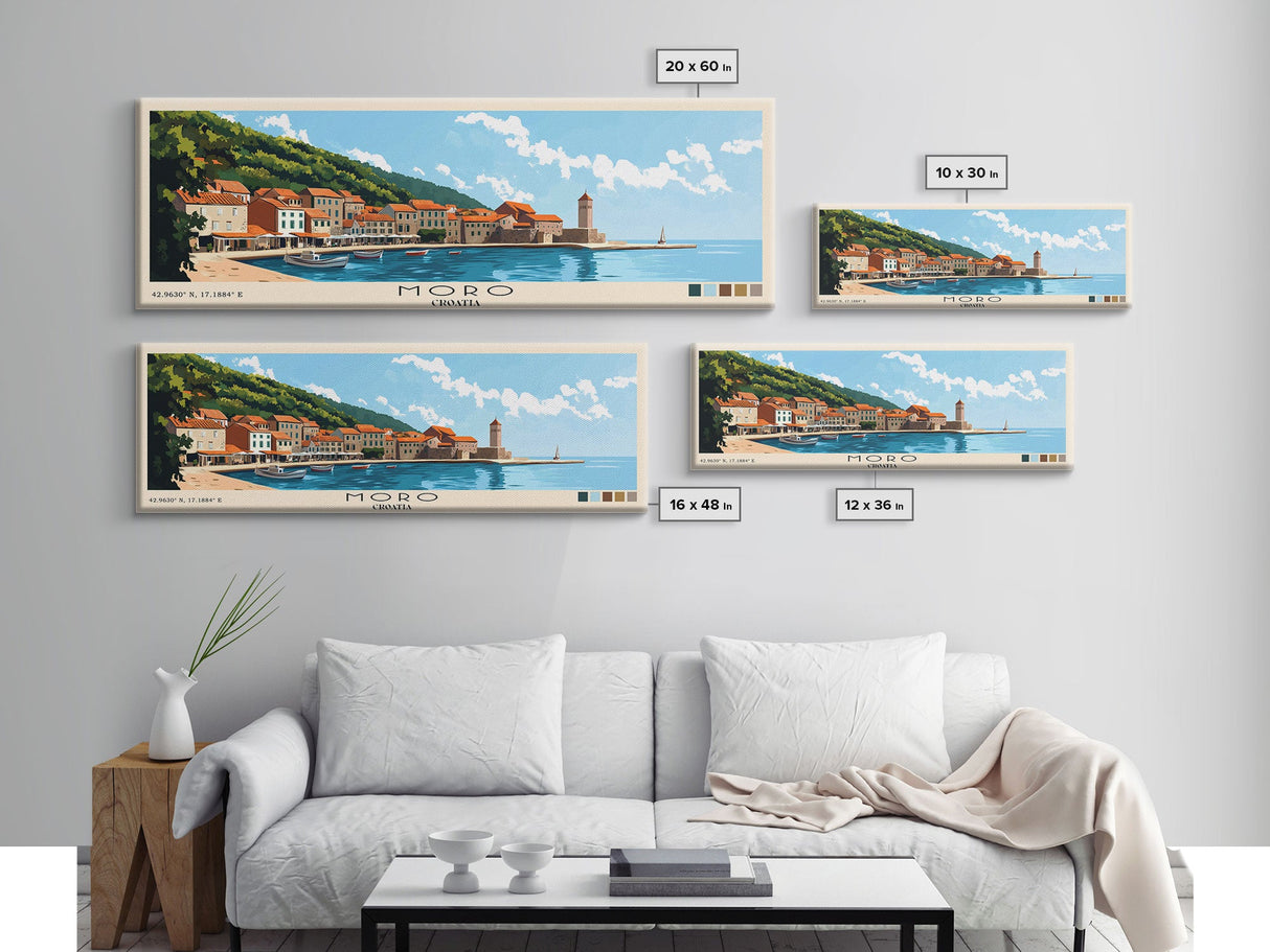 Moro, Croatia Panoramic Print, Vacation Gift, Croatia Wall Art, Vacation Wall Art, Vacatation Memories, Beach Decor, Beach Or Lakehouse Art