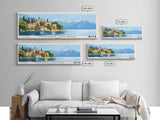 Mount island, Italy Panoramic Print, Vacation Gift, Italy Wall Art, Beach Painting, Beach Decor, Large Wall Art, Wood Frame Art