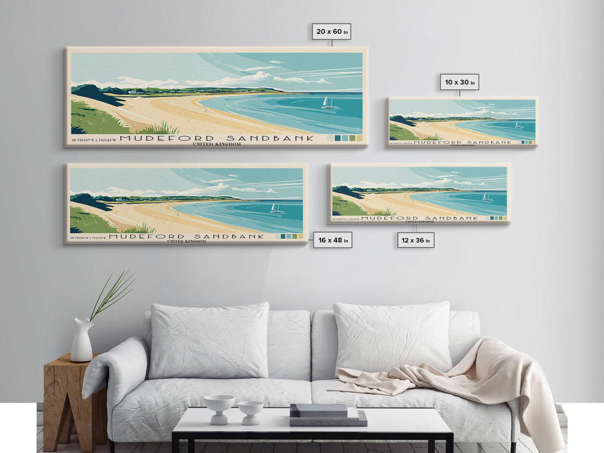 Mudeford Sandbank, United Kingdom Panoramic Print, Vacation Gift, United Kingdom Wall Art, Vacation Wall Art, Vacatation Memories, Beach Decor, Beach Or Lakehouse Art