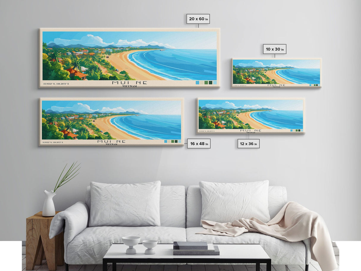 Mui Ne, Vietnam Panoramic Print, Vacation Gift, Vietnam Wall Art, Beach Painting, Beach Decor, Beach Or Lakehouse Art