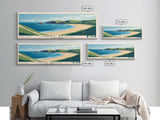 Mwnt Beach, United Kingdom Panoramic Beach Print, Vacation Gift, United Kingdom Wall Art, Framed Canvas Print, Framed Beach Painting