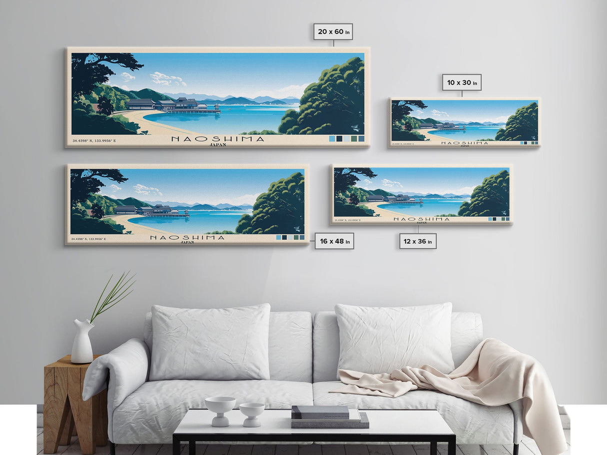 Naoshima, Japan Panoramic Print, Vacation Gift, Japan Wall Art, Vacation Wall Art, Vacatation Memories, Beach Decor, Beach Or Lakehouse Art