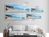 Nautholsvik Beach, Iceland Panoramic Print, Vacation Gift, Iceland Wall Art, Beach Painting, Beach Decor, Large Wall Art, Wood Frame Art