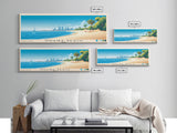 Odaiba Beach, Japan Panoramic Beach Print, Vacation Gift, Japan Wall Art, Framed Canvas Print, Framed Beach Painting