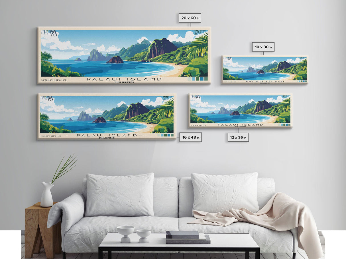 Palaui Island, Philippines Panoramic Print, Vacation Gift, Philippines Wall Art, Beach Painting, Beach Decor, Beach Or Lakehouse Art