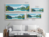 Palawan, Philippines Panoramic Print, Vacation Gift, Philippines Wall Art, Beach Painting, Beach Decor, Large Wall Art, Wood Frame Art