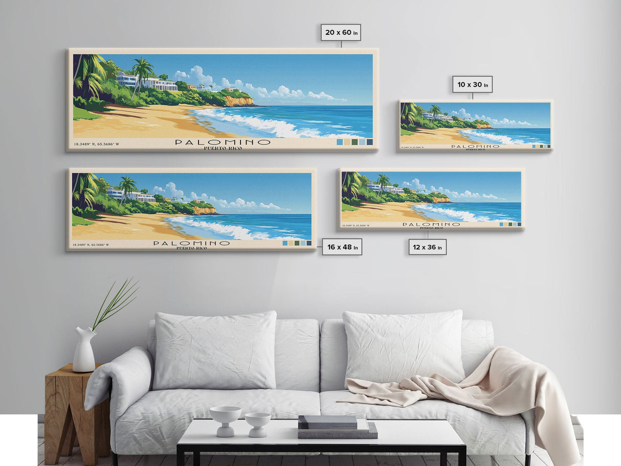 Palomino, Puerto Rico Panoramic Print, Vacation Gift, Puerto Rico Wall Art, Vacation Wall Art, Vacatation Memories, Beach Decor, Beach Or Lakehouse Art