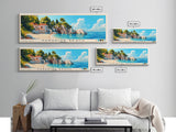 Paradise Beach, Croatia Panoramic Print, Vacation Gift, Croatia Wall Art, Beach Painting, Beach Decor, Large Wall Art, Wood Frame Art