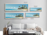 Paradise Island, Dominican Republic Panoramic Beach Print, Vacation Gift, Dominican Republic Wall Art, Framed Canvas Print, Framed Beach Painting