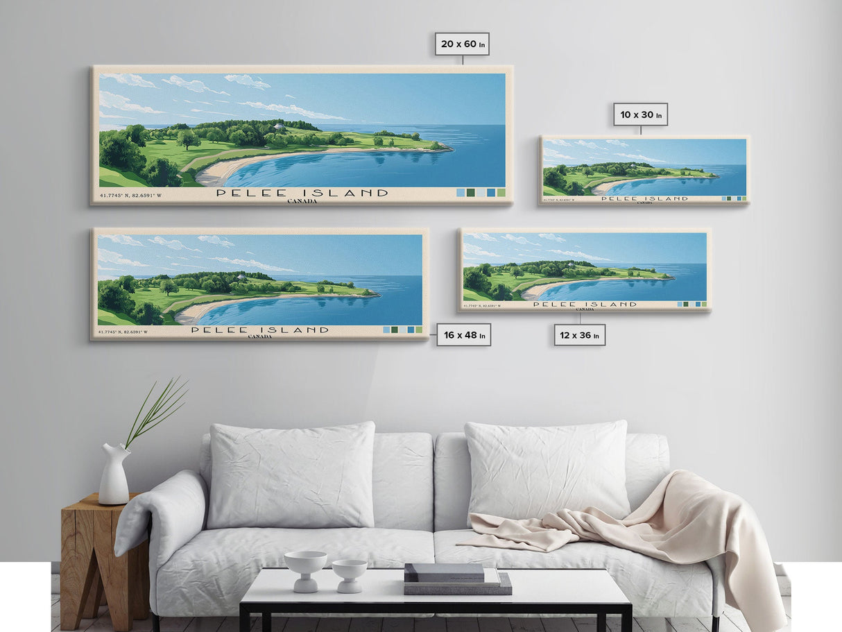 Pelee Island, Canada Panoramic Print, Vacation Gift, Canada Wall Art, Beach Painting, Beach Decor, Large Wall Art, Wood Frame Art