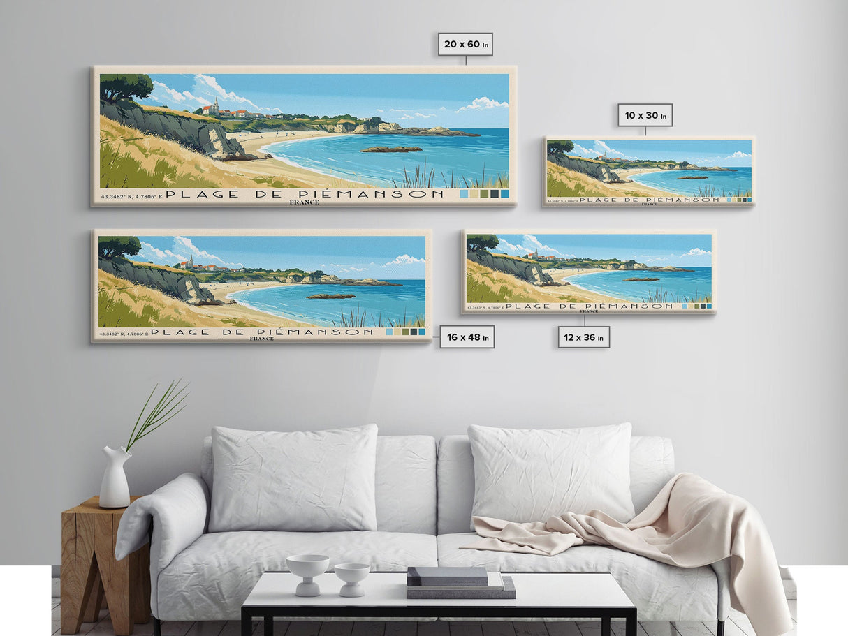 Plage de Piémanson, France Panoramic Print, Vacation Gift, France Wall Art, Beach Painting, Beach Decor, Beach Or Lakehouse Art