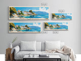 Platys Gialos, Greece Panoramic Beach Print, Vacation Gift, Greece Wall Art, Beach Painting, Beach Decor, Beach Painting