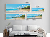 Playa Blanca, Cuba Panoramic Print, Vacation Gift, Cuba Wall Art, Beach Painting, Beach Decor, Large Wall Art, Wood Frame Art