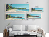 Playa Rodadero, Colombia Panoramic Beach Print, Vacation Gift, Colombia Wall Art, Framed Canvas Print, Framed Beach Painting