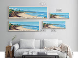 Playa Zicatela, Mexico Panoramic Print, Vacation Gift, Mexico Wall Art, Beach Painting, Beach Decor, Large Wall Art, Wood Frame Art