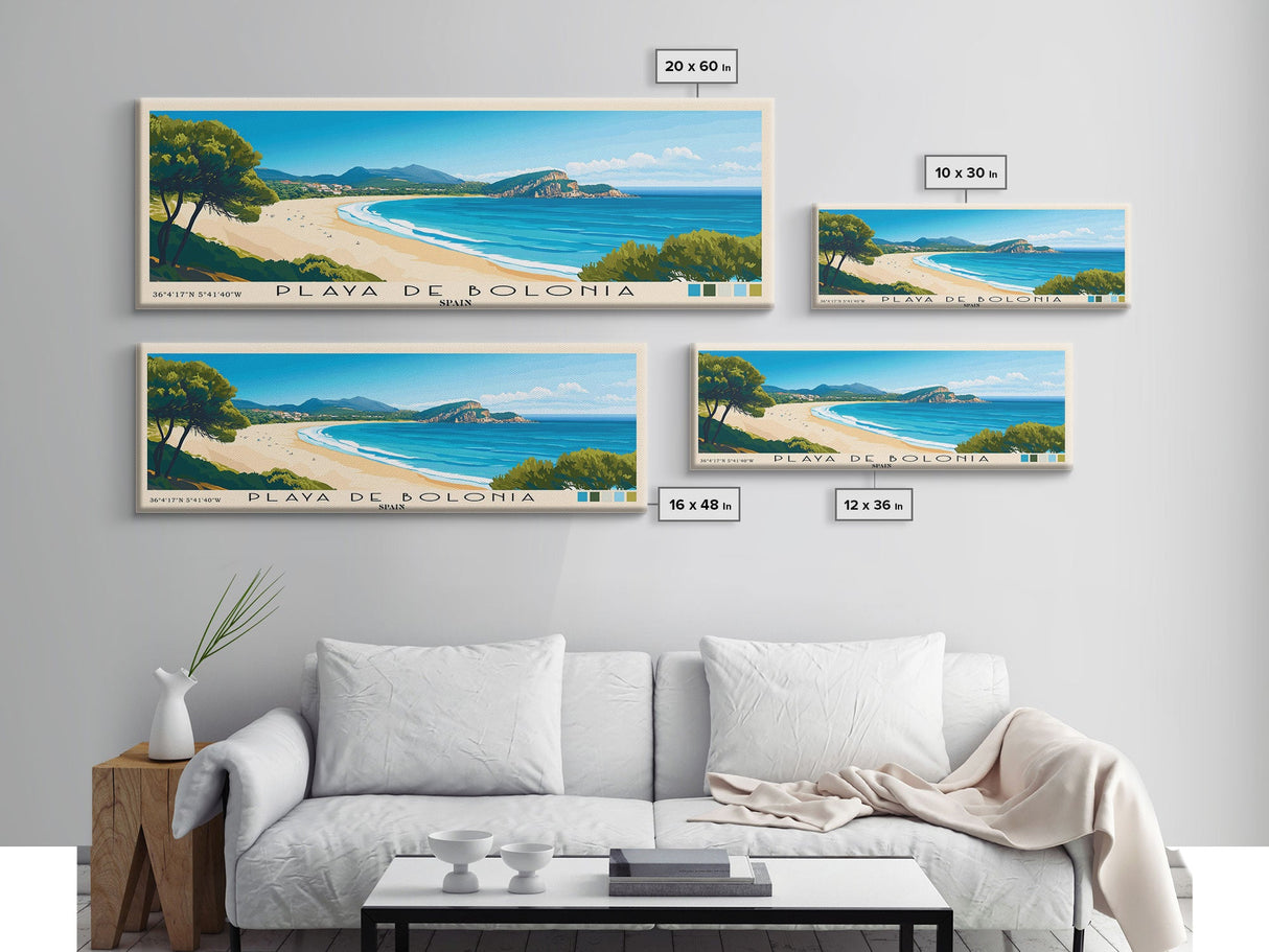 Playa de Bolonia, Spain Panoramic Print, Vacation Gift, Spain Wall Art, Vacation Wall Art, Vacatation Memories, Beach Decor, Beach Or Lakehouse Art