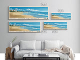 Playa de Gandía, Spain Panoramic Beach Print, Vacation Gift, Spain Wall Art, Beach Painting, Beach Decor, Beach Painting