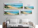 Playa del Regueral and Playa de Cavet, Spain Panoramic Print, Vacation Gift, Spain Wall Art, Beach Painting, Beach Decor, Large Wall Art, Wood Frame Art