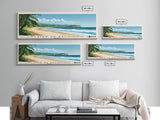 Playas de Palomino, Colombia Panoramic Beach Print, Vacation Gift, Colombia Wall Art, Framed Canvas Print, Framed Beach Painting