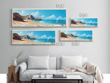 Praia da Amália, Portugal Panoramic Beach Print, Vacation Gift, Portugal Wall Art, Beach Painting, Beach Decor, Beach Painting