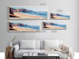 Praia da Arrifana, Portugal Panoramic Print, Vacation Gift, Portugal Wall Art, Beach Painting, Beach Decor, Large Wall Art, Wood Frame Art