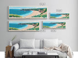 Praia de Cavaleiro, Portugal Panoramic Beach Print, Vacation Gift, Portugal Wall Art, Beach Painting, Beach Decor, Beach Painting