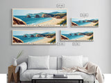 Praia de Lumebó, Spain Panoramic Beach Print, Vacation Gift, Spain Wall Art, Framed Canvas Print, Framed Beach Painting